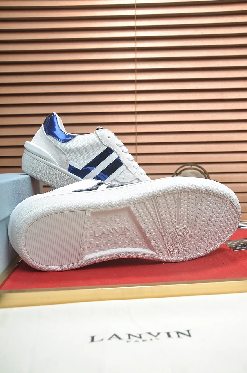 Men's men's shoes💰540💶[LANVIN] The latest lace-up fashionable casual couple sneakers, high-quality CLAY couple series‼ ️ The latest trendy products of the season 🌈Many bloggers have planted grass and purchased the original open-mold customization. The upper and outsole are sewn with mark threads without edge sealing. A variety of material splicing combination design. Very versatile for fashionable and casual wear. Comfortable on the feet. Self-recommended. Upper cowhide + cow suede + breathable mesh lining. Foot-padding cowhide. Exclusive original open-mold clear logo rubber outsole ⚠️Couple standard size 36-40 for women and 38-44 for men.